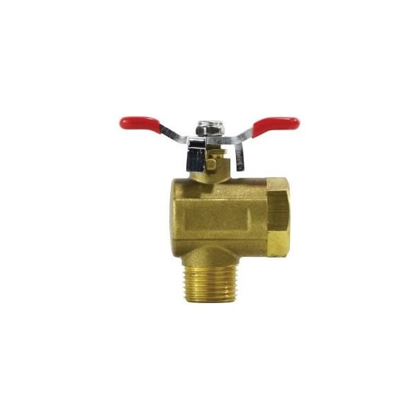 Midland Industries Ball Valve, Right Angle, 14 Nominal, NPT, 250 psi, 40 to 400 deg F, Full Port, Lever Handle Actua 947111 - main